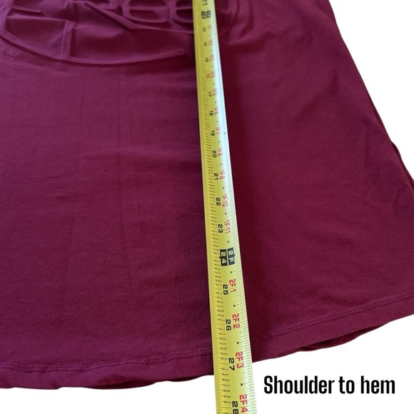 Lagos Wine Red “Live Free” Three Dimensional Artsy Grunge Tee Women’s XL - Picture 9 of 9